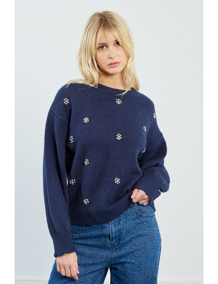 Floral and sequin sweater