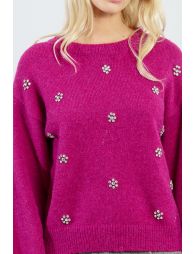 Floral and sequin sweater