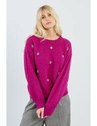 Floral and sequin sweater