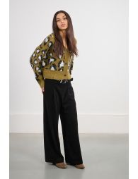 Crop cardigan, leopard