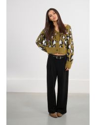 Crop cardigan, leopard