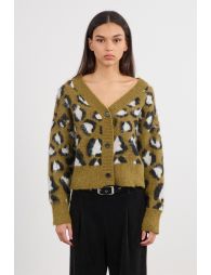 Crop cardigan, leopard