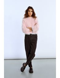 Wide textured knit sweater