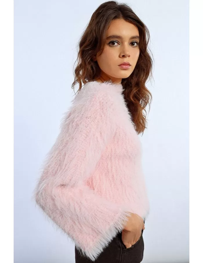 Wide textured knit sweater