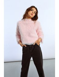 Wide textured knit sweater