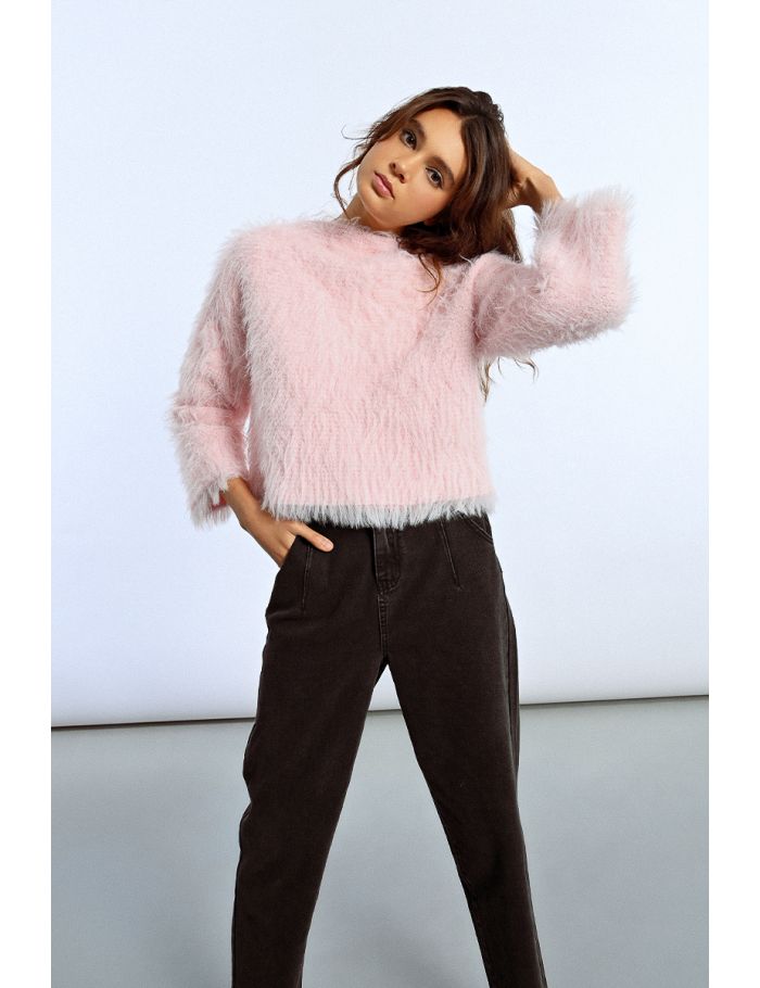 Wide textured knit sweater