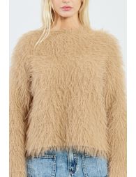 Wide textured knit sweater