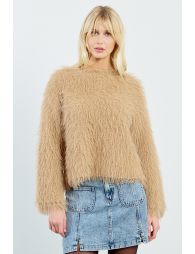 Wide textured knit sweater
