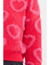 Sweater with textured heart pattern