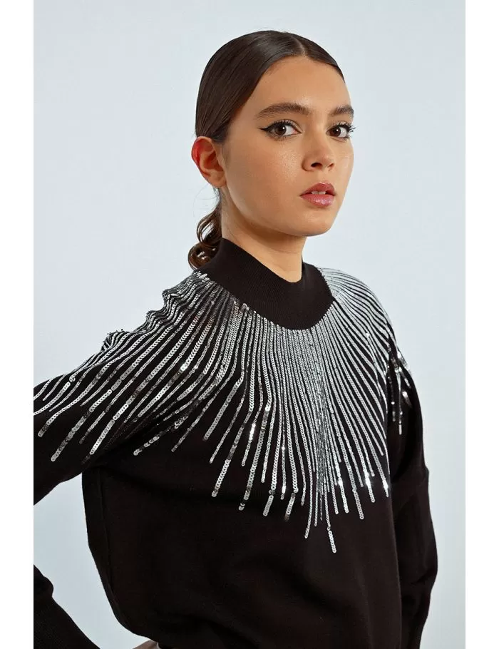 Pull buste sequin