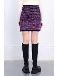 Short knitted skirt, tweed effect