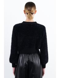 Textured knit cropped cardigan