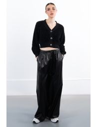 Textured knit cropped cardigan