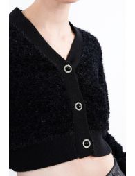 Gilet court en maille texturée