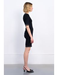 Fitted knit dress with sequin insert