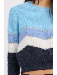 Pull rayé à épaulettes