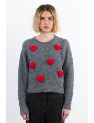 Jerseyde manga larga estampado corazones