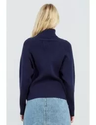 Pull croisé à col roulé