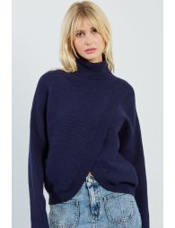 Turtleneck double-breasted sweater