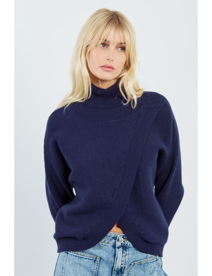 Turtleneck double-breasted sweater