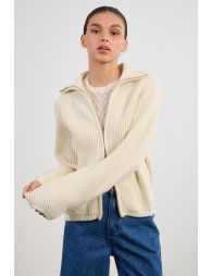 Gilet zippé, col camionneur