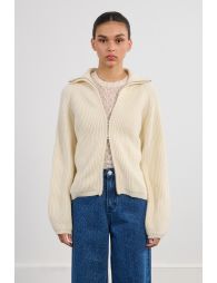 Gilet zippé, col camionneur