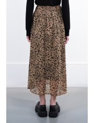 Long leopard voile skirt