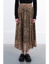 Long leopard voile skirt