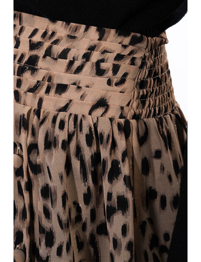 Long leopard voile skirt
