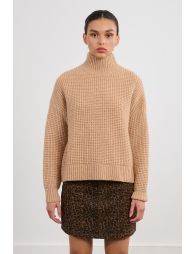 Pull oversize, maille carrée