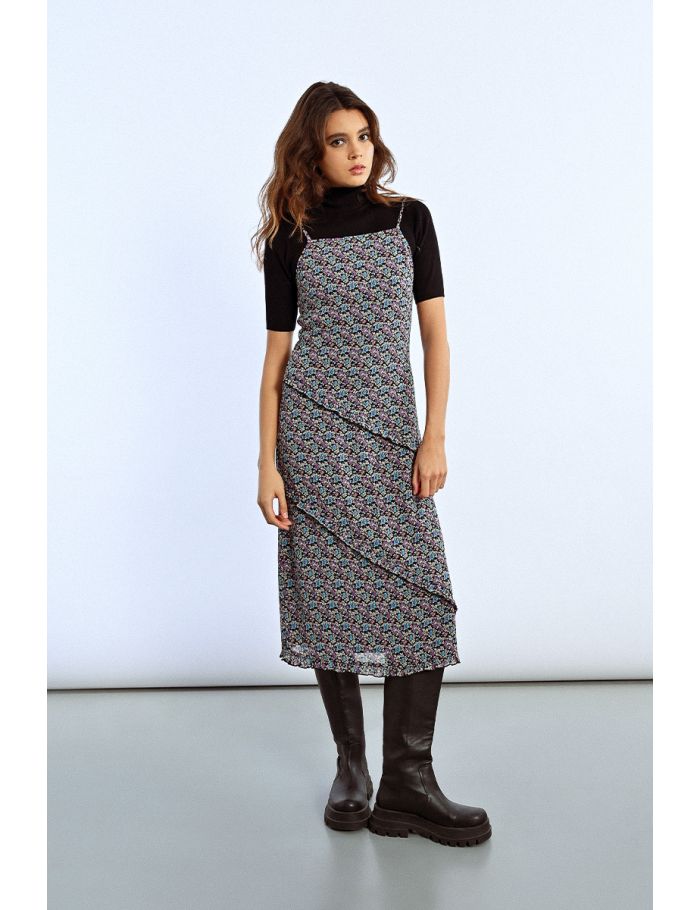 Ruffle print dress