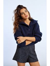 Jerseyde manga larga con cuello solapa