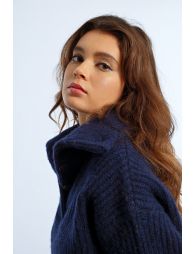 Jerseyde manga larga con cuello solapa