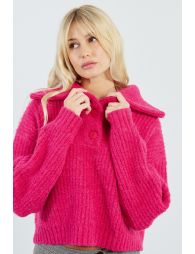 Jerseyde manga larga con cuello solapa