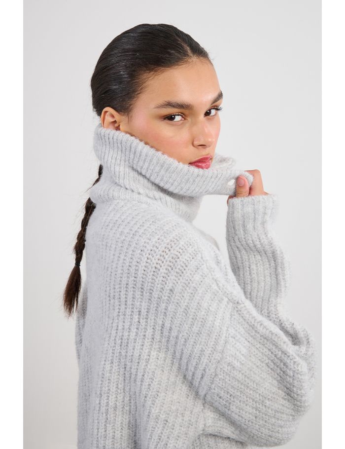 Jerseyde manga larga con cuello solapa