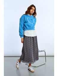 Long printed voile skirt