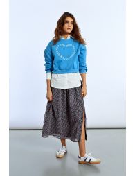 Long printed voile skirt