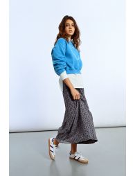 Long printed voile skirt