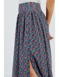 Long printed voile skirt