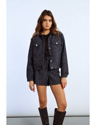 Textured tweed-effect jacket