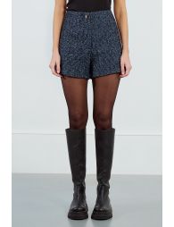 Short en tweed taille haute