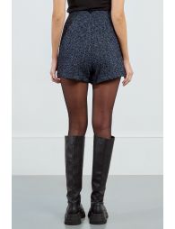 Short en tweed taille haute