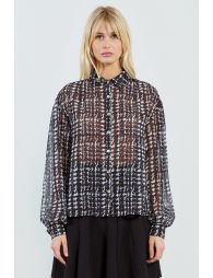 Semi-tansparence printed shirt