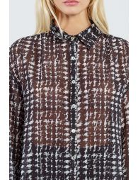 Semi-tansparence printed shirt