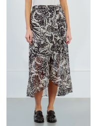 Jupe longue en voile semi-transparent