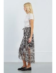Jupe longue en voile semi-transparent