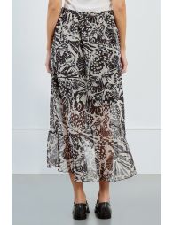 Jupe longue en voile semi-transparent