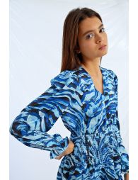 Short smock print dress