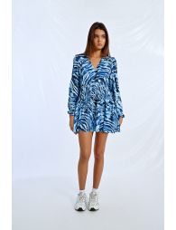 Short smock print dress