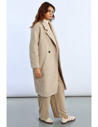Long manteau en maille bouclette
